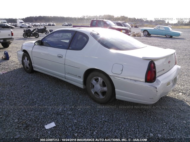 2G1WX12K739429164 - 2003 CHEVROLET MONTE CARLO SS WHITE photo 3