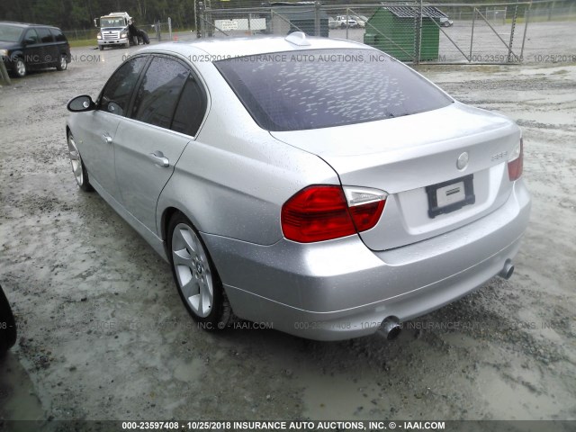 WBAVB73547KY61791 - 2007 BMW 335 I SILVER photo 3