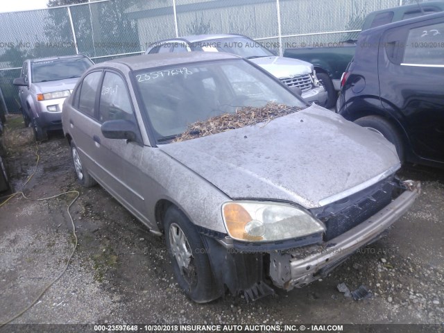 1HGES16551L076193 - 2001 HONDA CIVIC LX GOLD photo 1