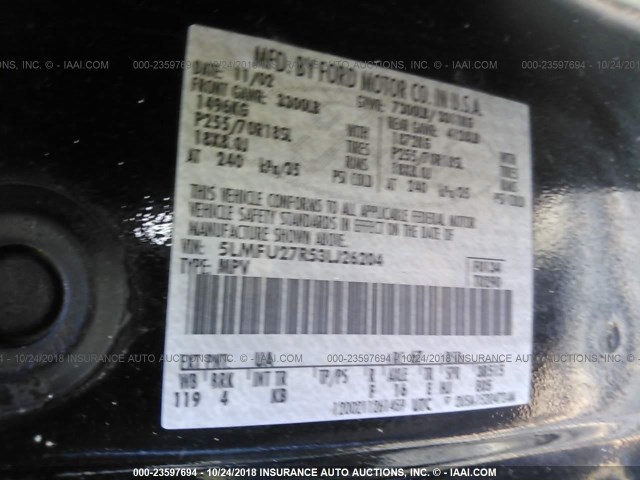 5LMFU27R53LJ26204 - 2003 LINCOLN NAVIGATOR 黑色 照片 9