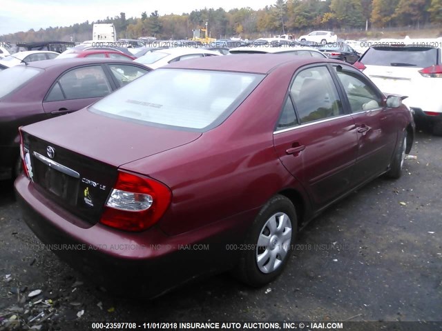 4T1BE32K33U160568 - 2003 TOYOTA CAMRY LE/XLE/SE RED photo 4