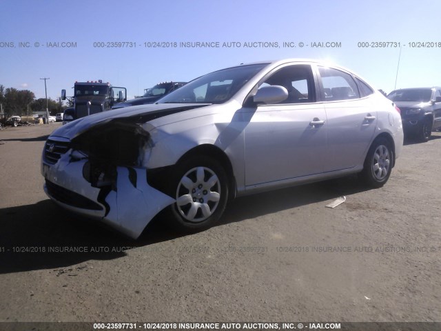 KMHDU46D39U605686 - 2009 HYUNDAI ELANTRA GLS/SE SILVER photo 2