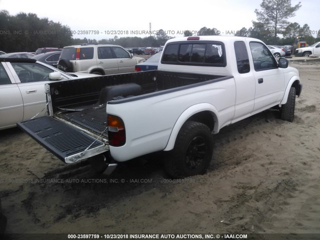 4TASN92N7YZ640443 - 2000 TOYOTA TACOMA XTRACAB PRERUNNER თეთრი ფოტო 4