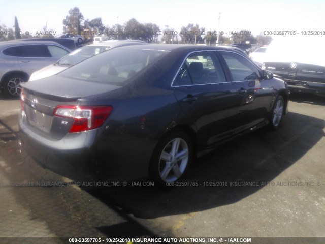 4T1BF1FK7CU143946 - 2012 TOYOTA CAMRY SE/LE/XLE GRAY photo 4