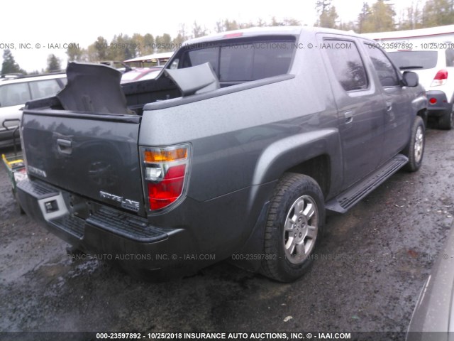 2HJYK165X8H513832 - 2008 HONDA RIDGELINE RTL GRAY photo 4