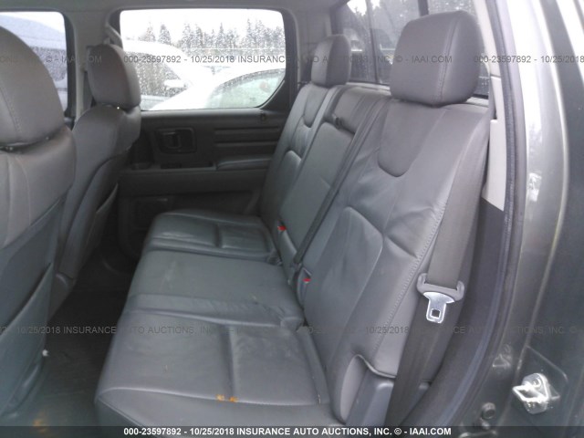 2HJYK165X8H513832 - 2008 HONDA RIDGELINE RTL GRAY photo 8