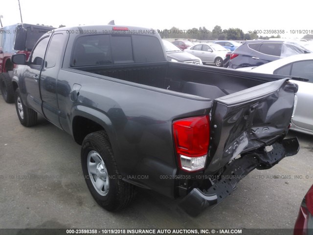 5TFRX5GN6HX097774 - 2017 TOYOTA TACOMA ACCESS CAB/SR/SR5 ნაცრისფერი ფოტო 3