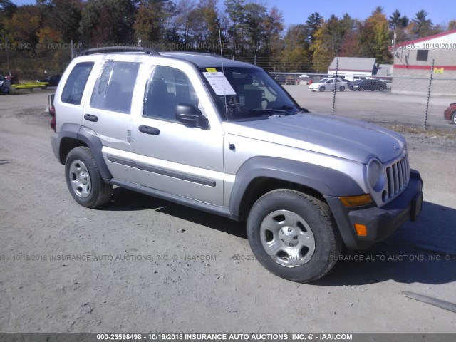 1J4GL48K67W701081 - 2007 JEEP LIBERTY SPORT SILVER photo 1