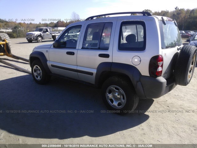 1J4GL48K67W701081 - 2007 JEEP LIBERTY SPORT SILVER photo 3