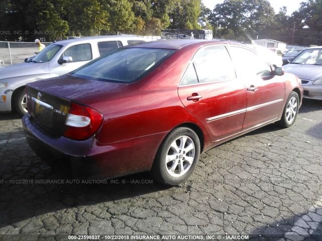 4T1BE32K93U158839 - 2003 TOYOTA CAMRY LE/XLE/SE Қызыл фото 4