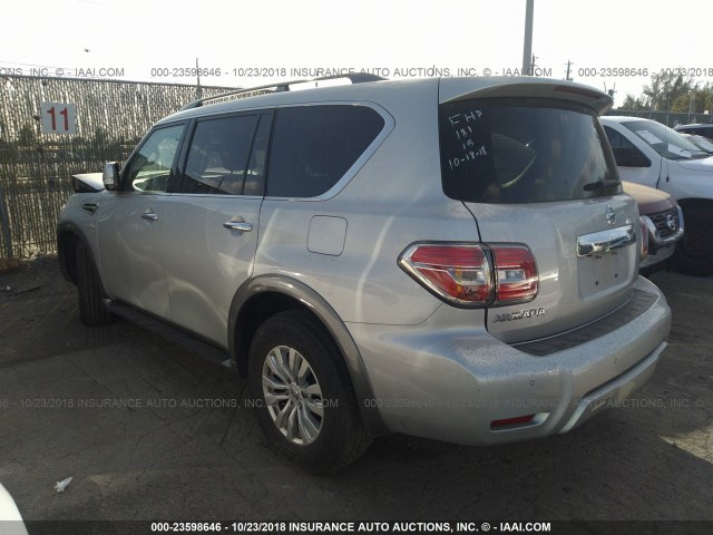 JN8AY2NC6H9508397 - 2017 NISSAN ARMADA SV/SL/PLATINUM SILVER photo 3