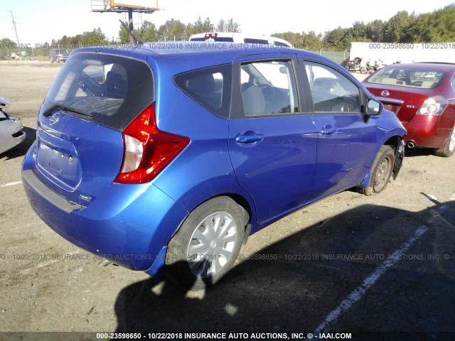 3N1CE2CP5FL442614 - 2015 NISSAN VERSA NOTE S/S PLUS/SV/SL/SR BLUE photo 4