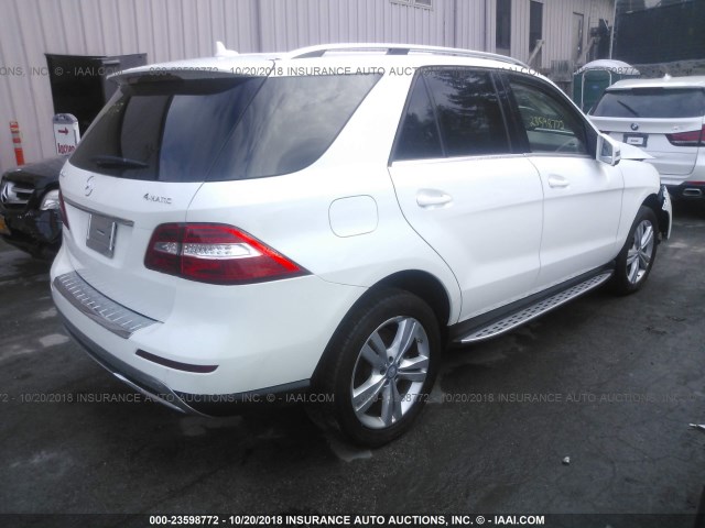 4JGDA5HBXEA399840 - 2014 MERCEDES-BENZ ML 350 4MATIC WHITE photo 4