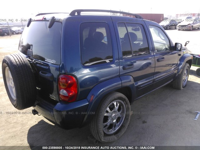 1J4GK58K44W205118 - 2004 JEEP LIBERTY LIMITED BLUE photo 4