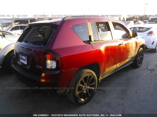 1C4NJCBA0ED772864 - 2014 JEEP COMPASS SPORT RED photo 4