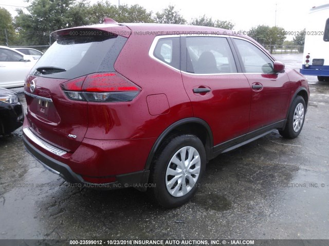 5N1AT2MV2HC870450 - 2017 NISSAN ROGUE SV/SL RED photo 4