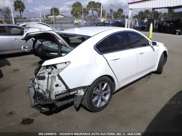 19UUA8F55DA010539 - 2013 ACURA TL TECH WHITE photo 4