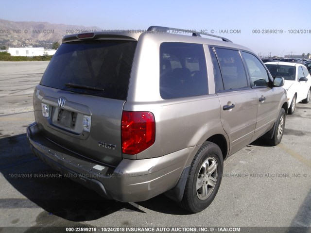 2HKYF18564H562310 - 2004 HONDA PILOT EXL BROWN photo 4