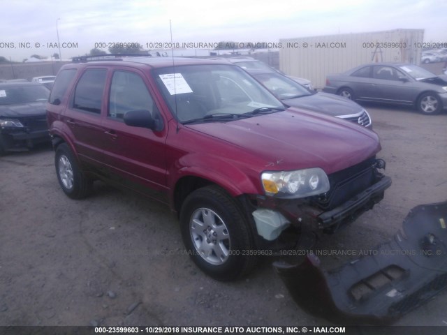 1FMCU04187KA50823 - 2007 FORD ESCAPE LIMITED RED photo 1
