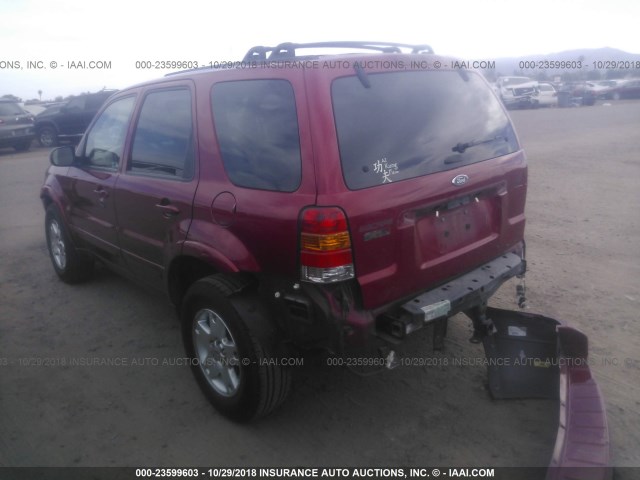1FMCU04187KA50823 - 2007 FORD ESCAPE LIMITED RED photo 3