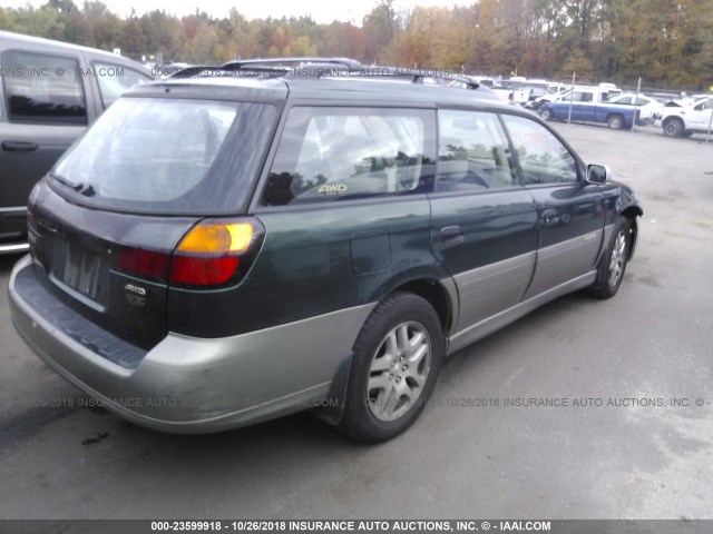 4S3BH665317637660 - 2001 SUBARU LEGACY OUTBACK GREEN photo 4