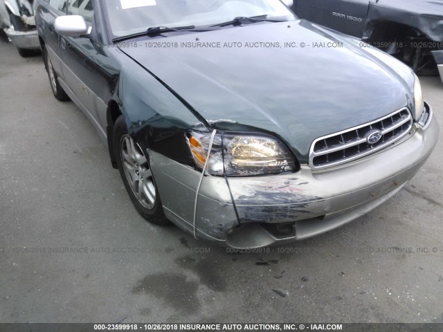 4S3BH665317637660 - 2001 SUBARU LEGACY OUTBACK GREEN photo 6