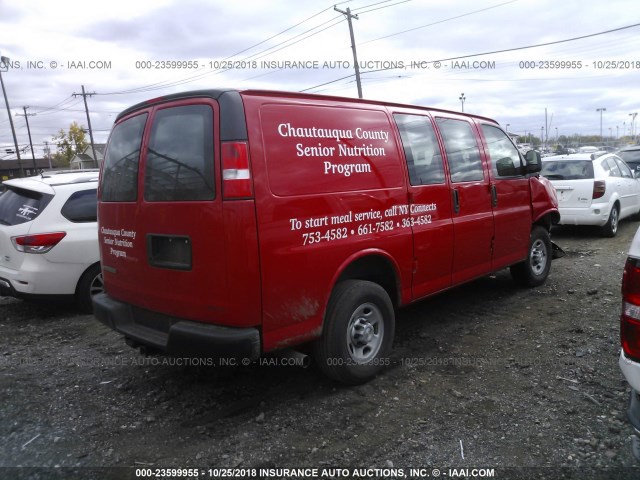 1GCWGAFG5H1135111 - 2017 CHEVROLET EXPRESS G2500  RED photo 4
