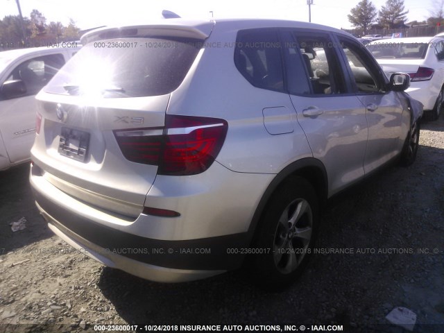 5UXWX5C5XBL714681 - 2011 BMW X3 XDRIVE28I BEIGE photo 4