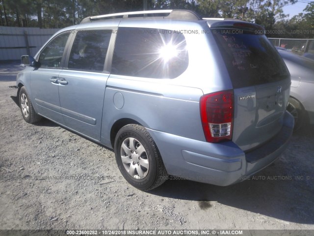 KNDMC233476013609 - 2007 HYUNDAI ENTOURAGE GLS/SE/LIMITED BLUE photo 3