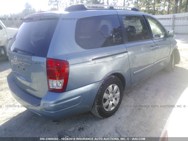 KNDMC233476013609 - 2007 HYUNDAI ENTOURAGE GLS/SE/LIMITED BLUE photo 4