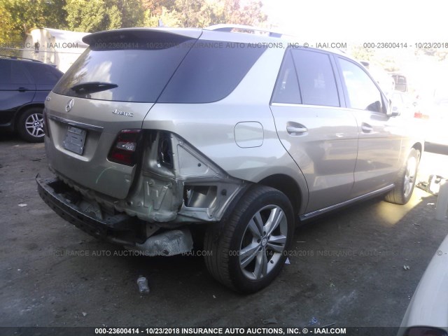 4JGDA5HB7CA028776 - 2012 MERCEDES-BENZ ML 350 4MATIC GOLD photo 4