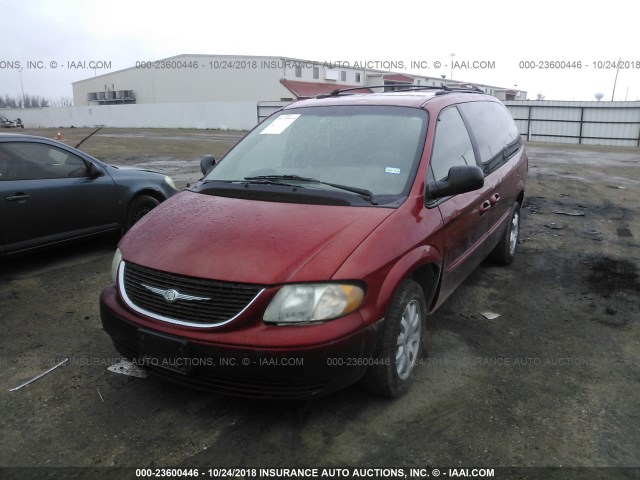 2C4GP74L52R646828 - 2002 CHRYSLER TOWN & COUNTRY EX RED photo 2