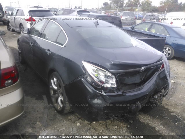 2G4GV5GV0C9170914 - 2012 BUICK REGAL GS BLACK photo 3