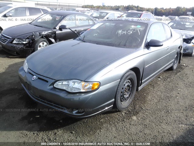 2G1WW12E849285221 - 2004 CHEVROLET MONTE CARLO LS GRAY photo 2