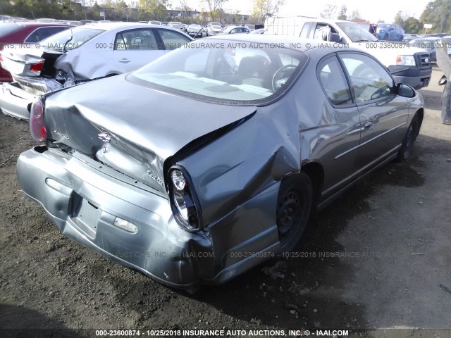 2G1WW12E849285221 - 2004 CHEVROLET MONTE CARLO LS GRAY photo 4