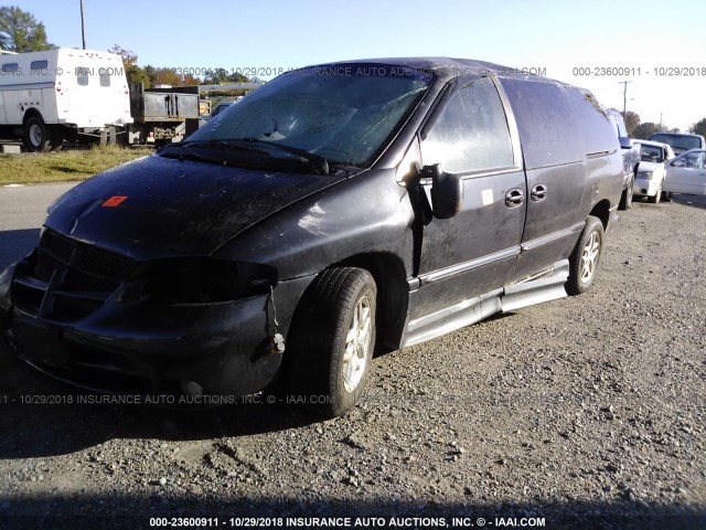 1B4GP44R0YB801986 - 2000 DODGE GRAND CARAVAN SE/SPORT BLACK photo 2