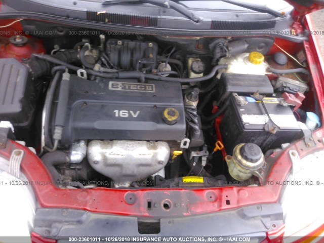 KL1TD66677B742479 - 2007 CHEVROLET AVEO LS RED photo 10