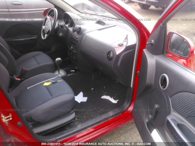KL1TD66677B742479 - 2007 CHEVROLET AVEO LS RED photo 5