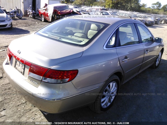 KMHFC46F86A136668 - 2006 HYUNDAI AZERA SE/LIMITED GOLD photo 4