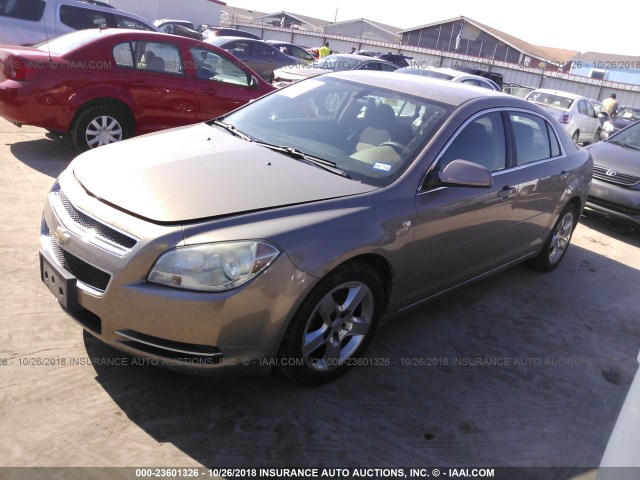 1G1ZH57B38F261306 - 2008 CHEVROLET MALIBU 1LT BROWN photo 2