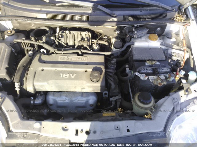 KL1TD66636B626386 - 2006 CHEVROLET AVEO LS SILVER photo 10