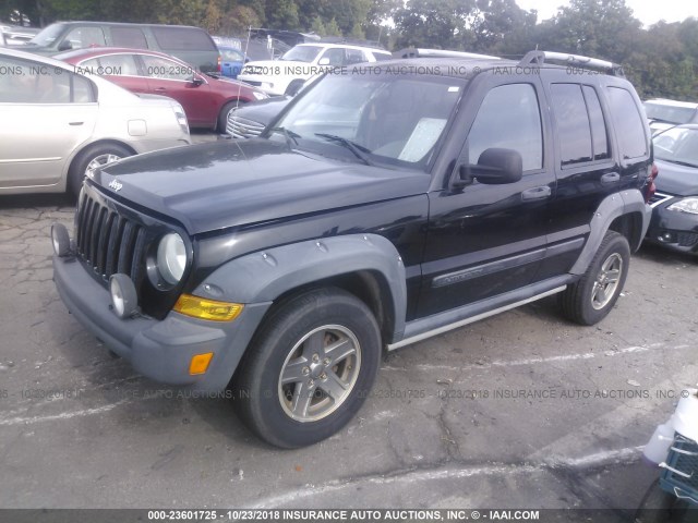 1J4GK38K56W115628 - 2006 JEEP LIBERTY RENEGADE BLACK photo 2