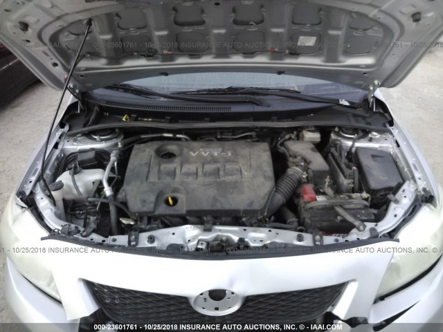 JTDBL40E59J028872 - 2009 TOYOTA COROLLA LE/XLE SILVER photo 10