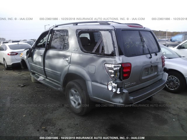 5TDBT44A62S110321 - 2002 TOYOTA SEQUOIA SR5 SILVER photo 3