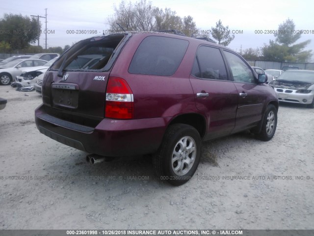 2HNYD18692H528005 - 2002 ACURA MDX TOURING MAROON photo 4