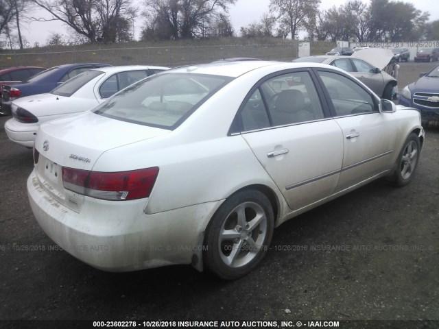 5NPEU46C68H336088 - 2008 HYUNDAI SONATA SE/LIMITED WHITE photo 4