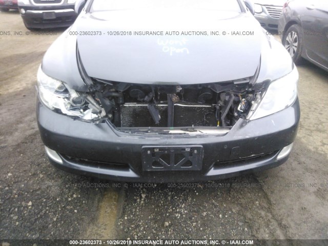 JTHDU46F485004929 - 2008 LEXUS LS 600HL GRAY photo 6