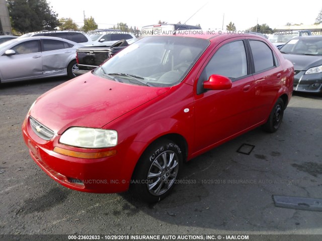 KL1TD566X6B545556 - 2006 CHEVROLET AVEO LS RED photo 2