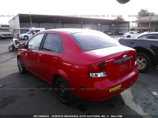 KL1TD566X6B545556 - 2006 CHEVROLET AVEO LS RED photo 3