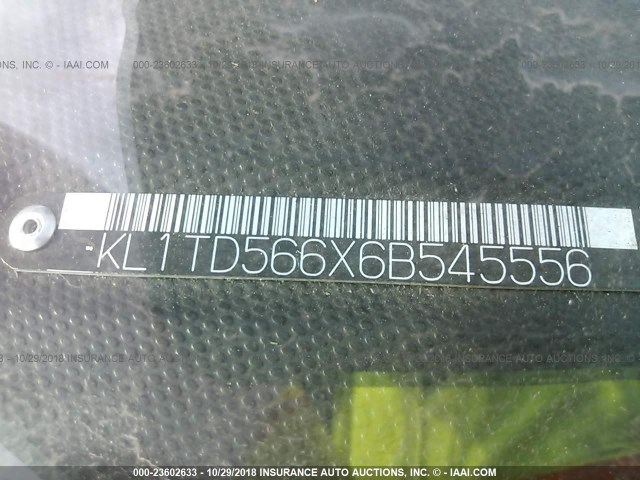 KL1TD566X6B545556 - 2006 CHEVROLET AVEO LS RED photo 9